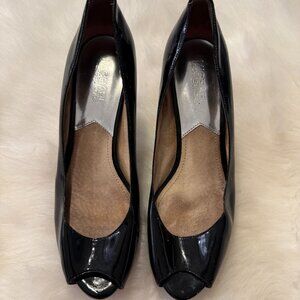 Black Patent Peep-Toe Michael Kors Pumps